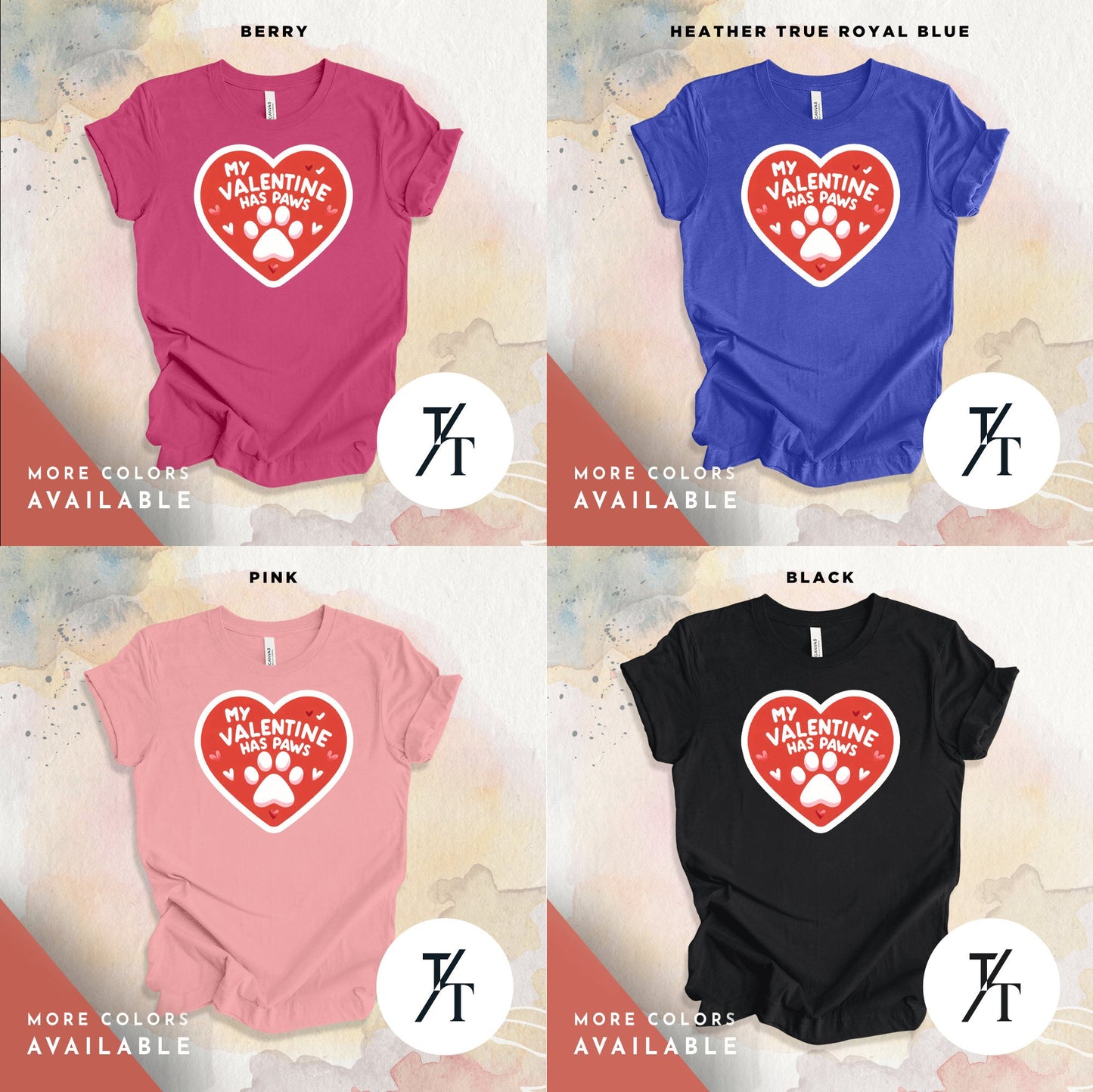 My Valentine Has Paws Shirt, Valentine Dog Shirt, Cat Mom, Dog Cat Valentine, My Dog Is Valentine, Dog Mom, my best friend has four paws tee