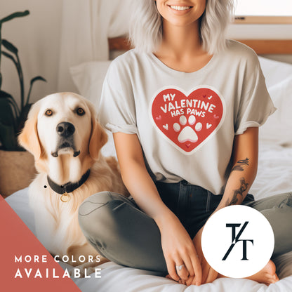My Valentine Has Paws Shirt, Valentine Dog Shirt, Cat Mom, Dog Cat Valentine, My Dog Is Valentine, Dog Mom, my best friend has four paws tee