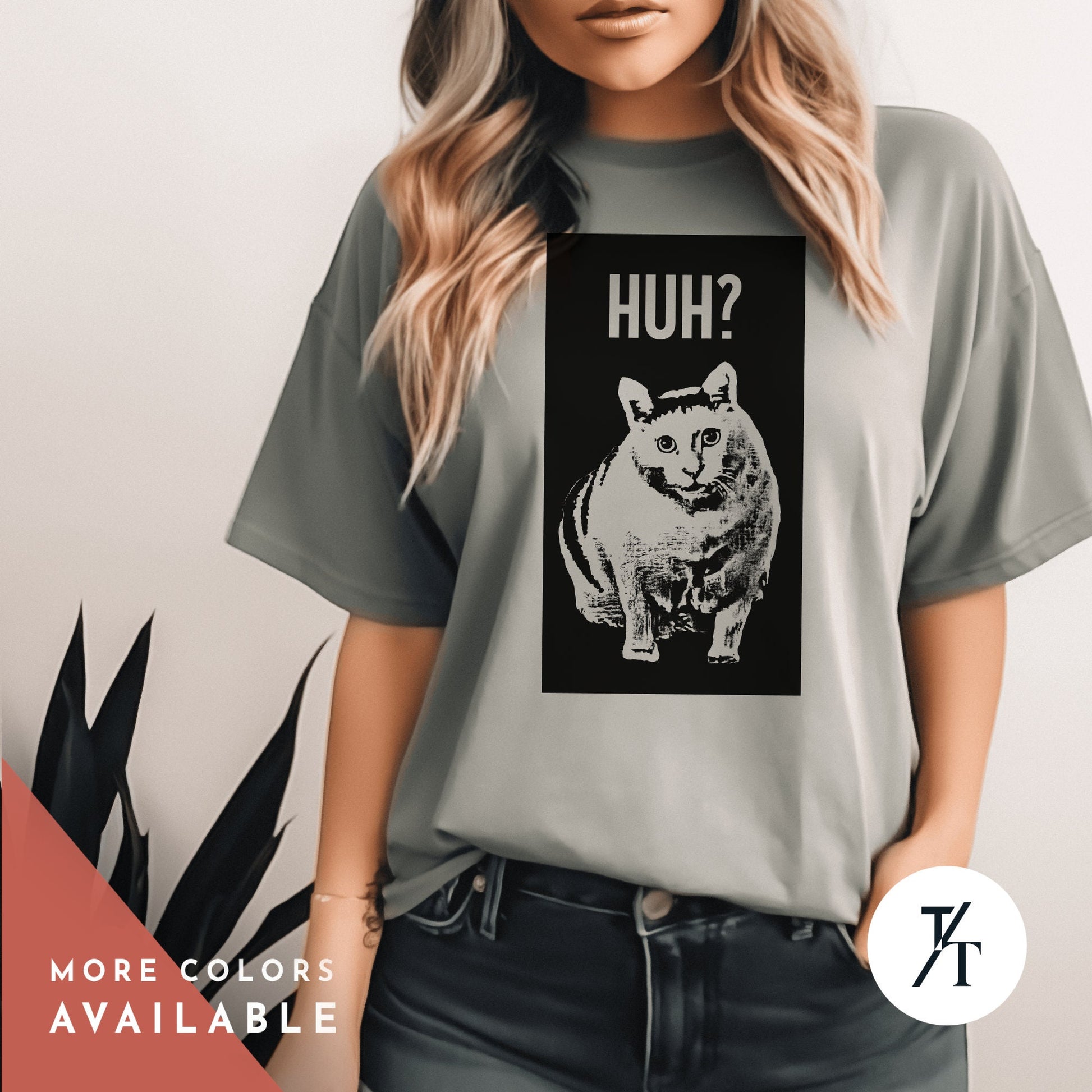 Funny Meme Huh Cat Shirt, Huh Cat Meme T, Shitpost Shirt, Crying Cat, Banana Cat, Tiktok And Instagram Chonky Katze T-Shirt, huh cat meme