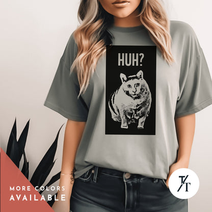 Funny Meme Huh Cat Shirt, Huh Cat Meme T, Shitpost Shirt, Crying Cat, Banana Cat, Tiktok And Instagram Chonky Katze T-Shirt, huh cat meme