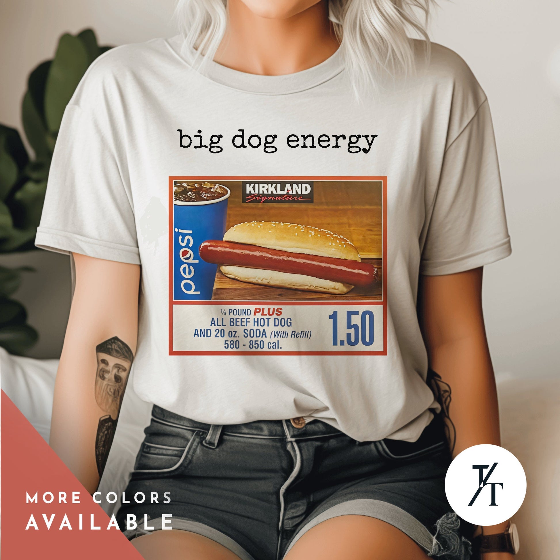 Big Dog Energy | Funny Costco Hot Dog Shirt | Costco Hot Dog T-Shirt | Costco Hotdog Shirt | Costco Hot Dog And Soda Combo With Quote Shirt