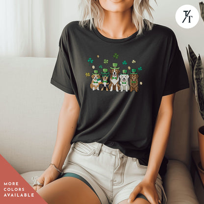 st patricks day dog shirt, funny dog tee, lucky dog shirt, gift for dogs lovers, shamrock dogs shirts