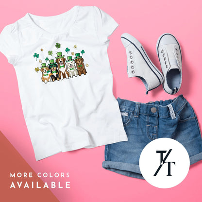 St Patricks Day Tshirts Kids Dog Shirt, Funny Irish Shamrock Tee, Toddler Lucky Charm Top, Kids St Patrick&#39;s Day Dog Tee, Boys & Girls tee