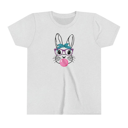 Youth Easter Bunny Shirt, soft, easter bunny, spring, bubble gum, glasses, cute t-shirt, fun t-shirt, mommy and me, family matching, bunnies