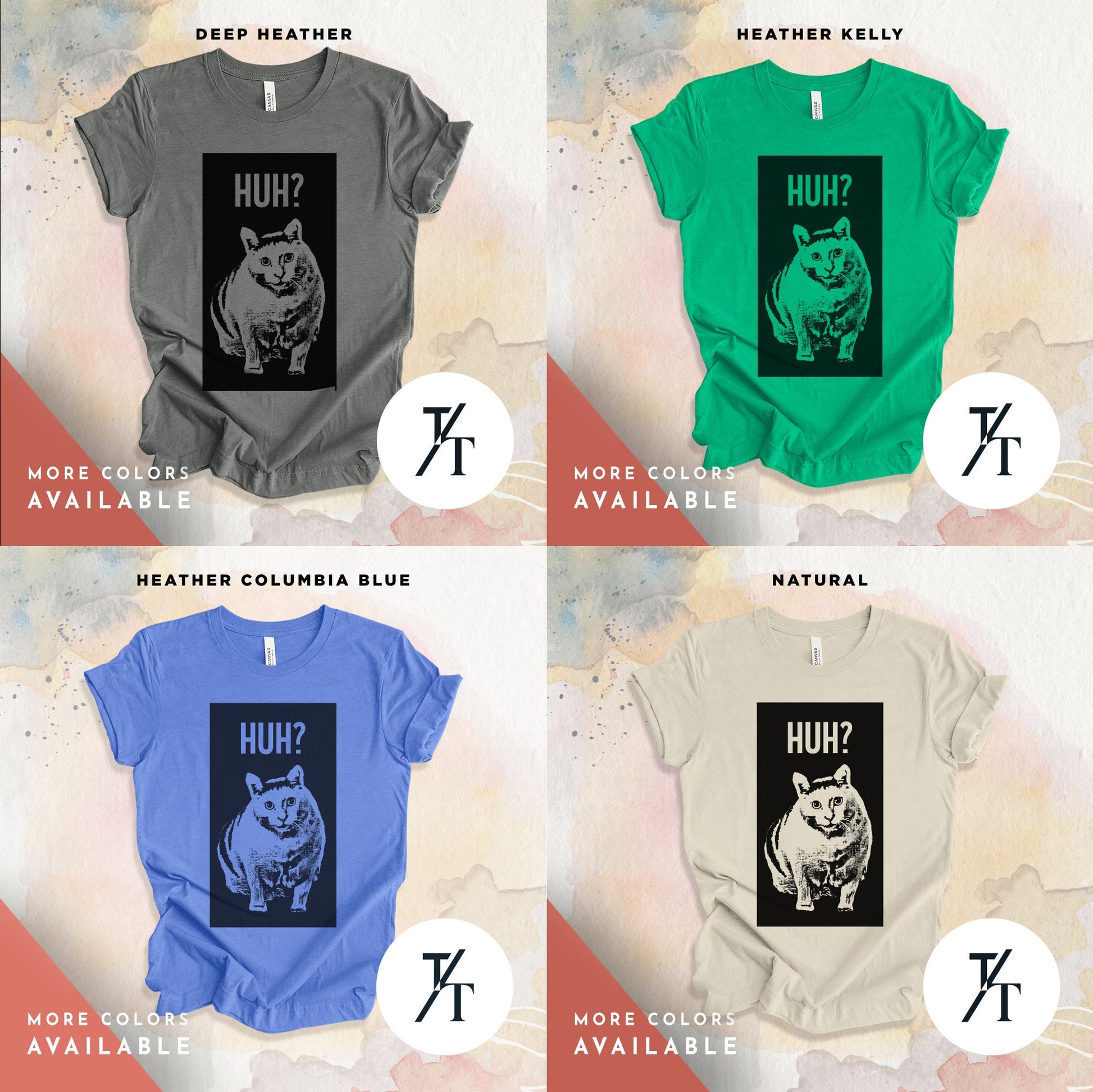 Funny Meme Huh Cat Shirt, Huh Cat Meme T, Shitpost Shirt, Crying Cat, Banana Cat, Tiktok And Instagram Chonky Katze T-Shirt, huh cat meme