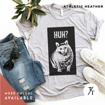 Funny Meme Huh Cat Shirt, Huh Cat Meme T, Shitpost Shirt, Crying Cat, Banana Cat, Tiktok And Instagram Chonky Katze T-Shirt, huh cat meme