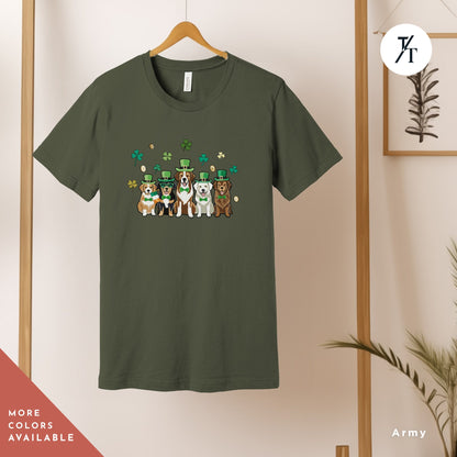 st patricks day dog shirt, funny dog tee, lucky dog shirt, gift for dogs lovers, shamrock dogs shirts