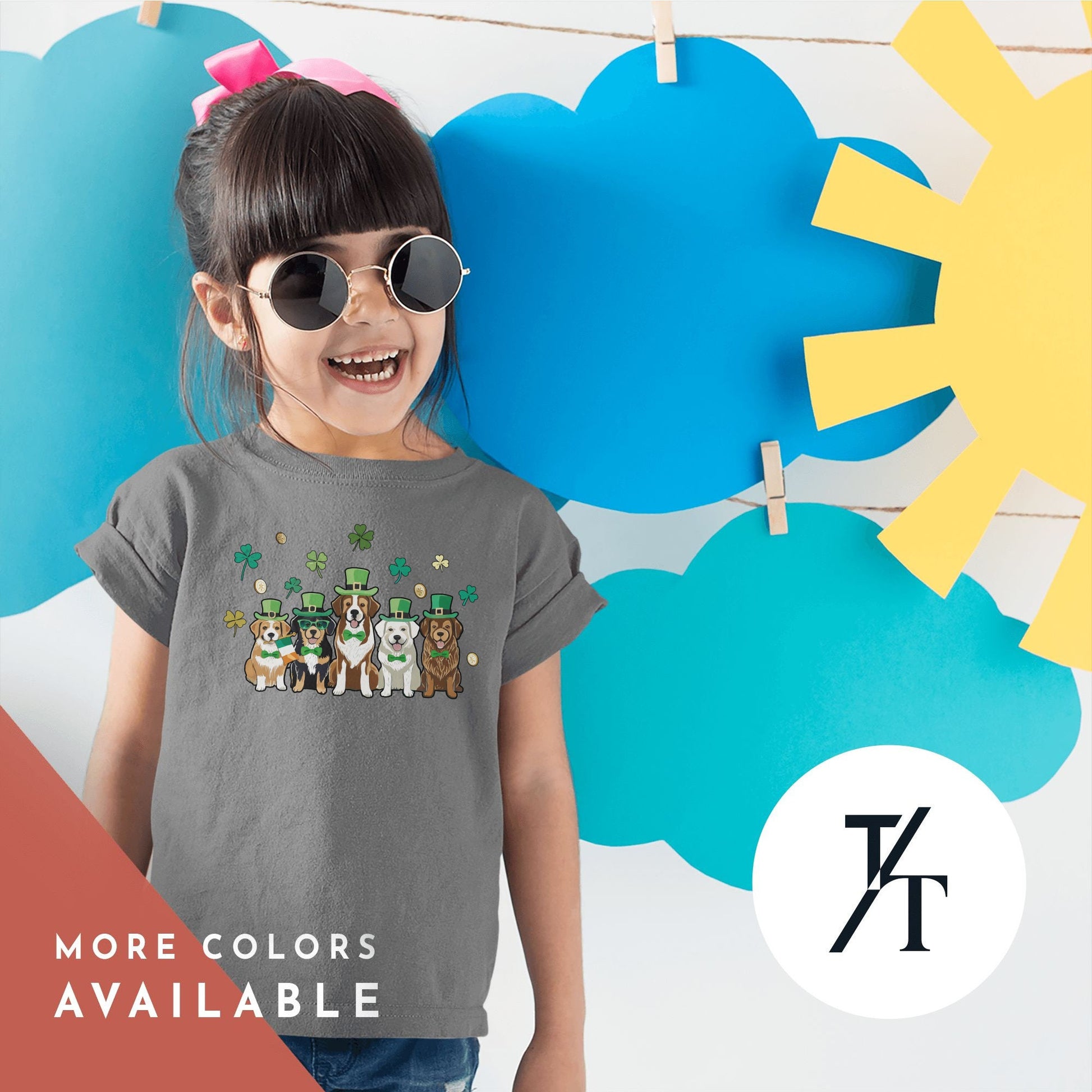 St Patricks Day Tshirts Kids Dog Shirt, Funny Irish Shamrock Tee, Toddler Lucky Charm Top, Kids St Patrick&#39;s Day Dog Tee, Boys & Girls tee