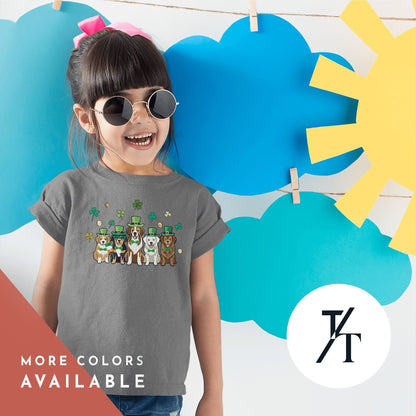 St Patricks Day Tshirts Kids Dog Shirt, Funny Irish Shamrock Tee, Toddler Lucky Charm Top, Kids St Patrick&#39;s Day Dog Tee, Boys & Girls tee