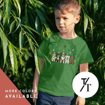 St Patricks Day Tshirts Kids Dog Shirt, Funny Irish Shamrock Tee, Toddler Lucky Charm Top, Kids St Patrick&#39;s Day Dog Tee, Boys & Girls tee