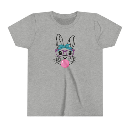 Youth Easter Bunny Shirt, soft, easter bunny, spring, bubble gum, glasses, cute t-shirt, fun t-shirt, mommy and me, family matching, bunnies