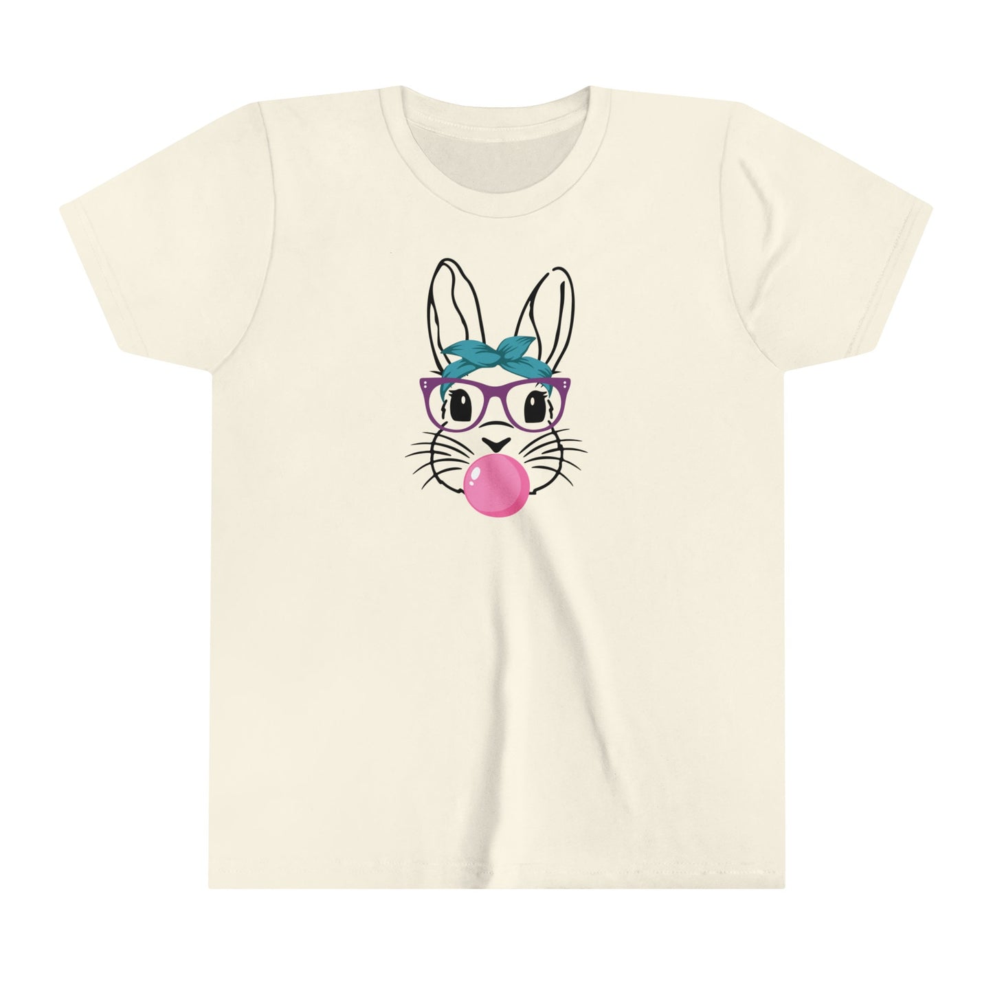 Youth Easter Bunny Shirt, soft, easter bunny, spring, bubble gum, glasses, cute t-shirt, fun t-shirt, mommy and me, family matching, bunnies