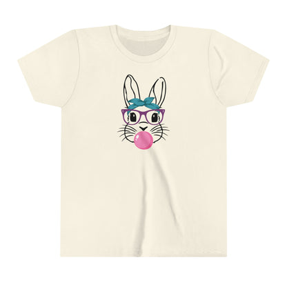 Youth Easter Bunny Shirt, soft, easter bunny, spring, bubble gum, glasses, cute t-shirt, fun t-shirt, mommy and me, family matching, bunnies