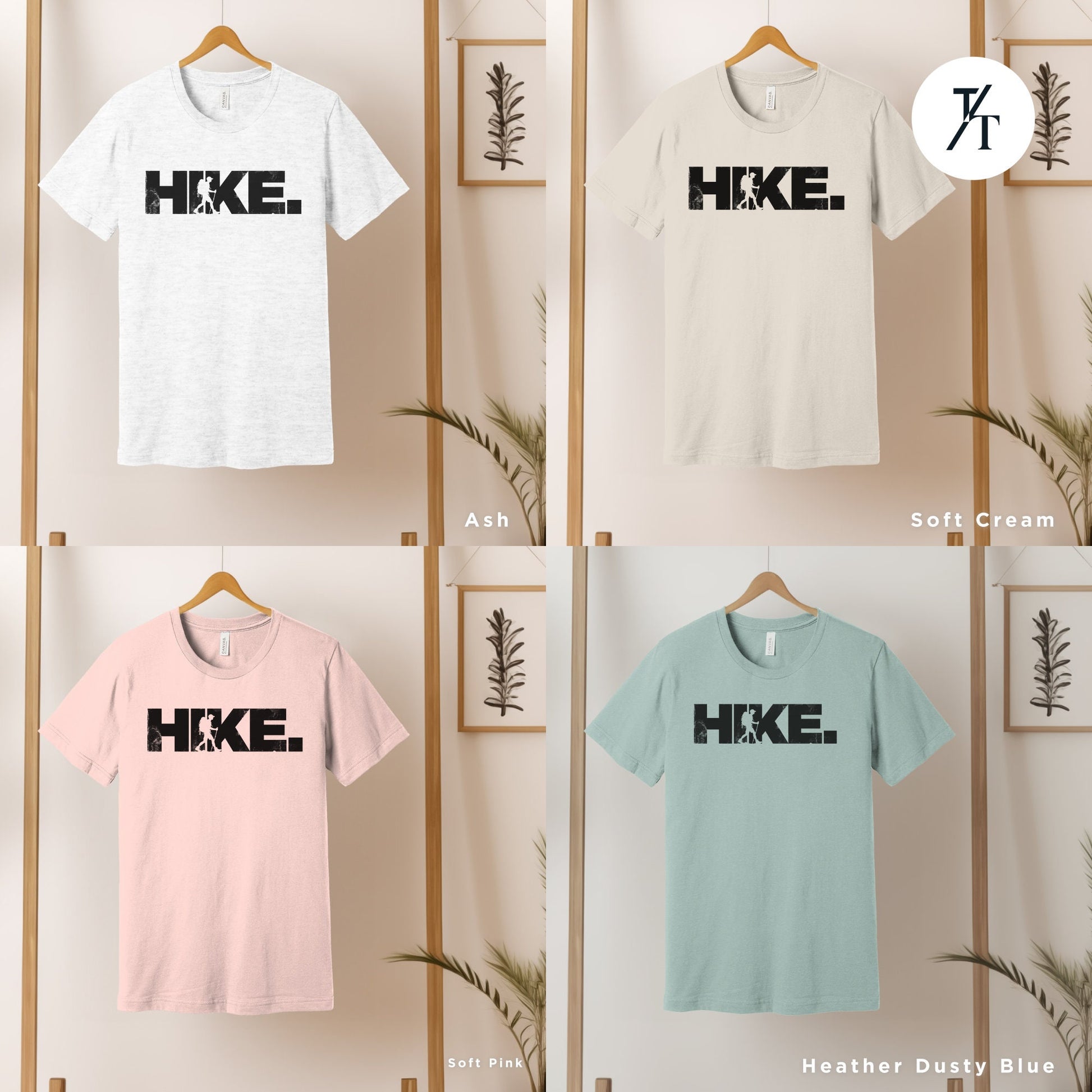 four t - shirts with the words hike on them