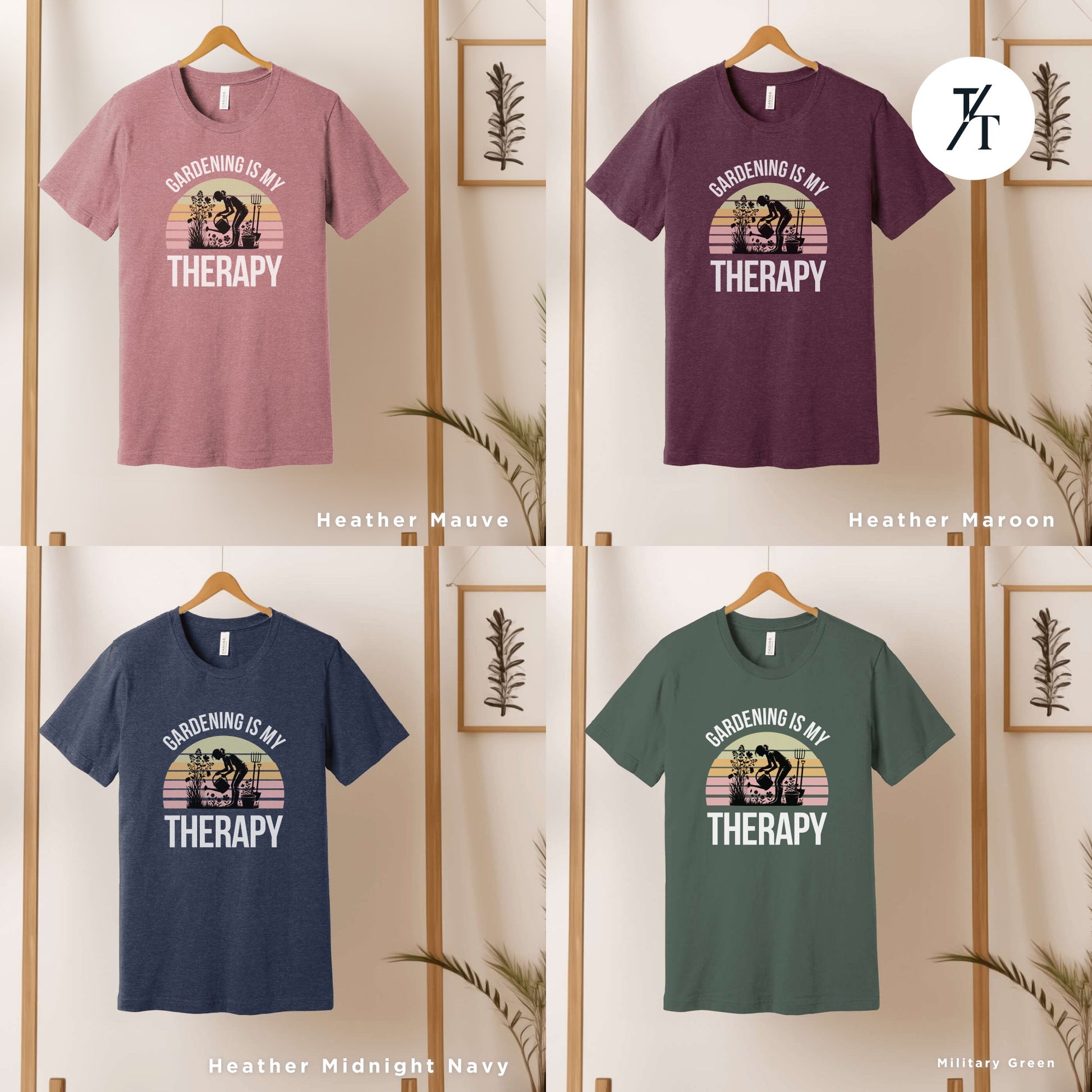 Gardening Therapy Shirt, Plant Lover, Botanical Planter, Gardening Outfit, Gardener Gift, Plant tShirt, Womens Shirt
