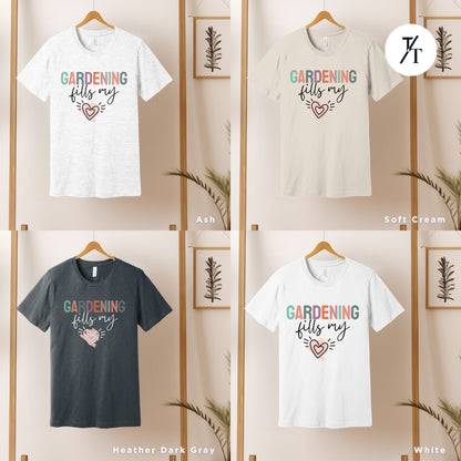 four t - shirts that say gardening is my happy valentine&#39;s day