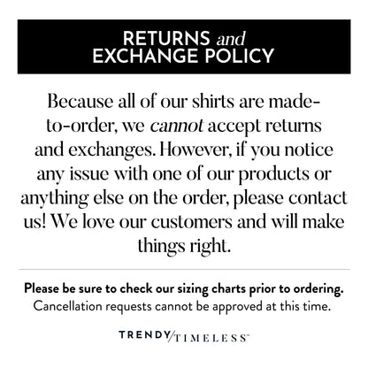 a black and white photo with the words returns and exchange policy