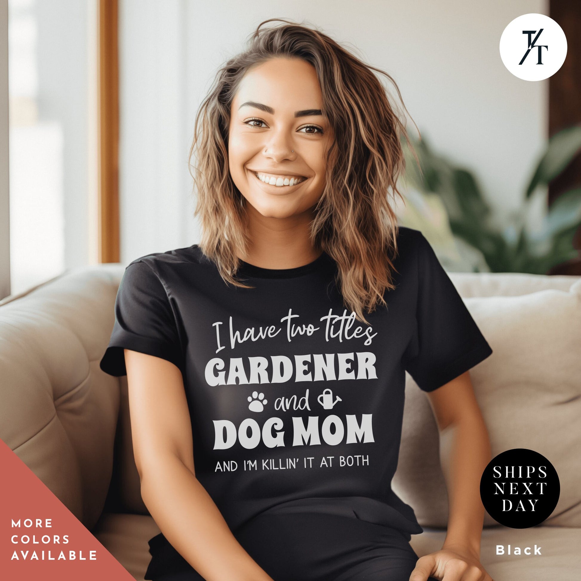 Gift For Dog Mom, Gardener Shirt, Shirts For Dog Lover, Plant Lovers tShirt, Plant Mom tShirt, Dogs Lover Tee, Dogs And Plants Tee