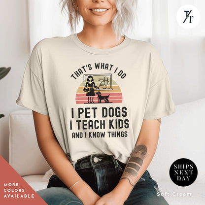 Dog Mom And Teacher shirt, Dog Lover Teacher tshirt, Back To School, Teaching pet Shirt, back to school tee, kindergarten, elementary