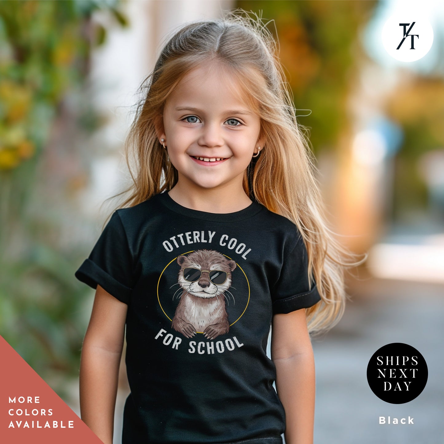 a little girl wearing a t - shirt that says ottery cool for school, Otter shirt kids, Kids Otter T-Shirt, Back To School tee, Otters Gift Kid, Otters Lover Gift, Funny Kid Shirt, Animals tShirt for children