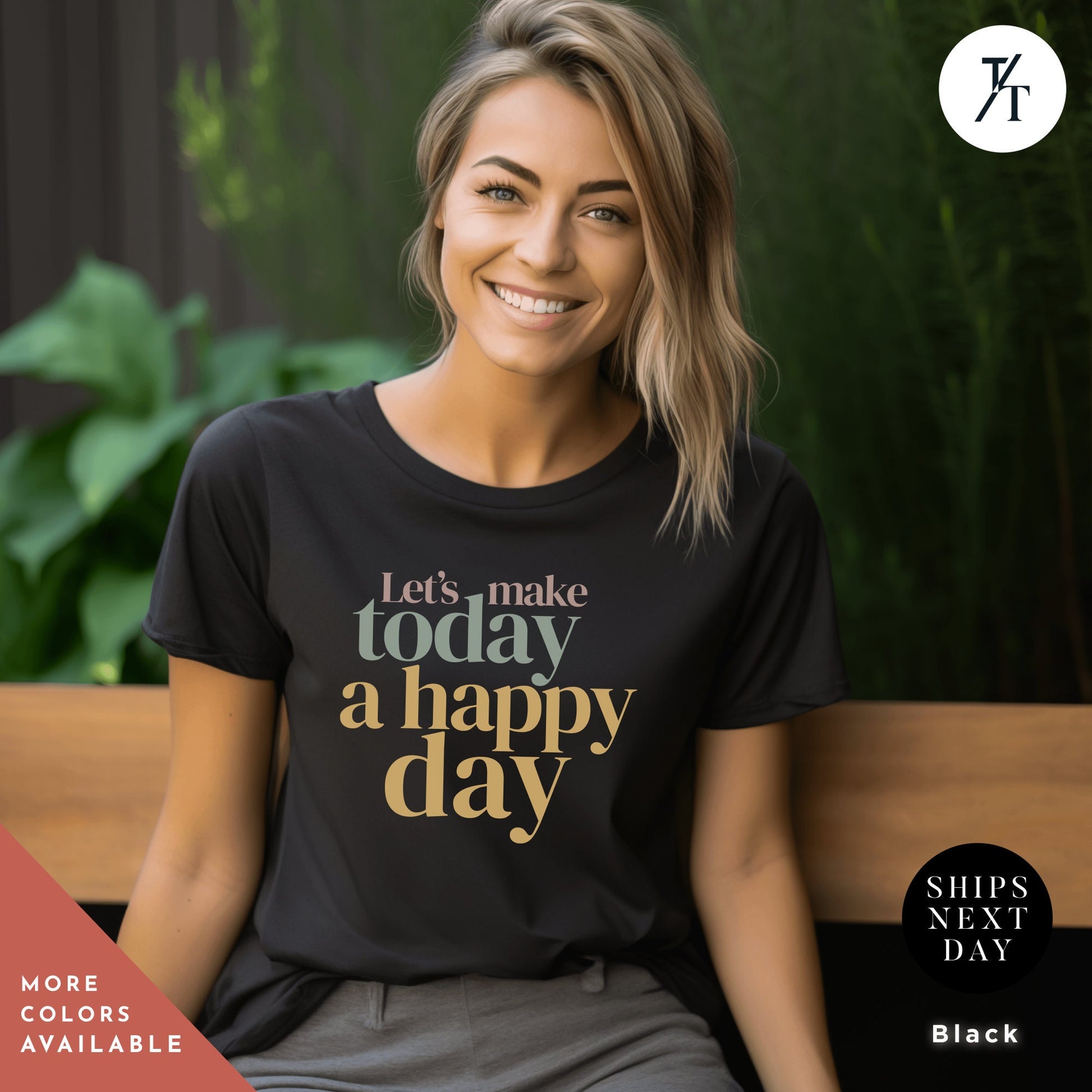 a woman sitting on a bench wearing a t - shirt, , Gift For Teacher, Inspirational Shirt, Motivational tShirt, Positive Quote tee, Make Today Amazing tee