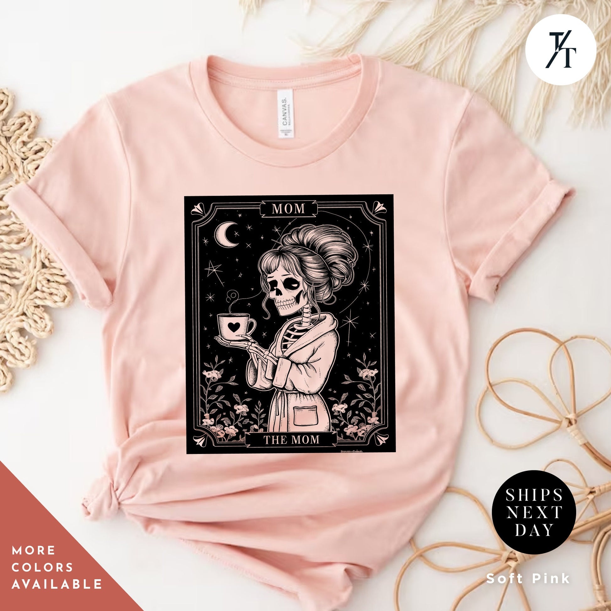 the mom tarot card skeleton mother, Mothers Day Gift, The Mom Tarot Card, Funny Skull tee, Funny Witch Mama tShirt, Witchy Mama tee