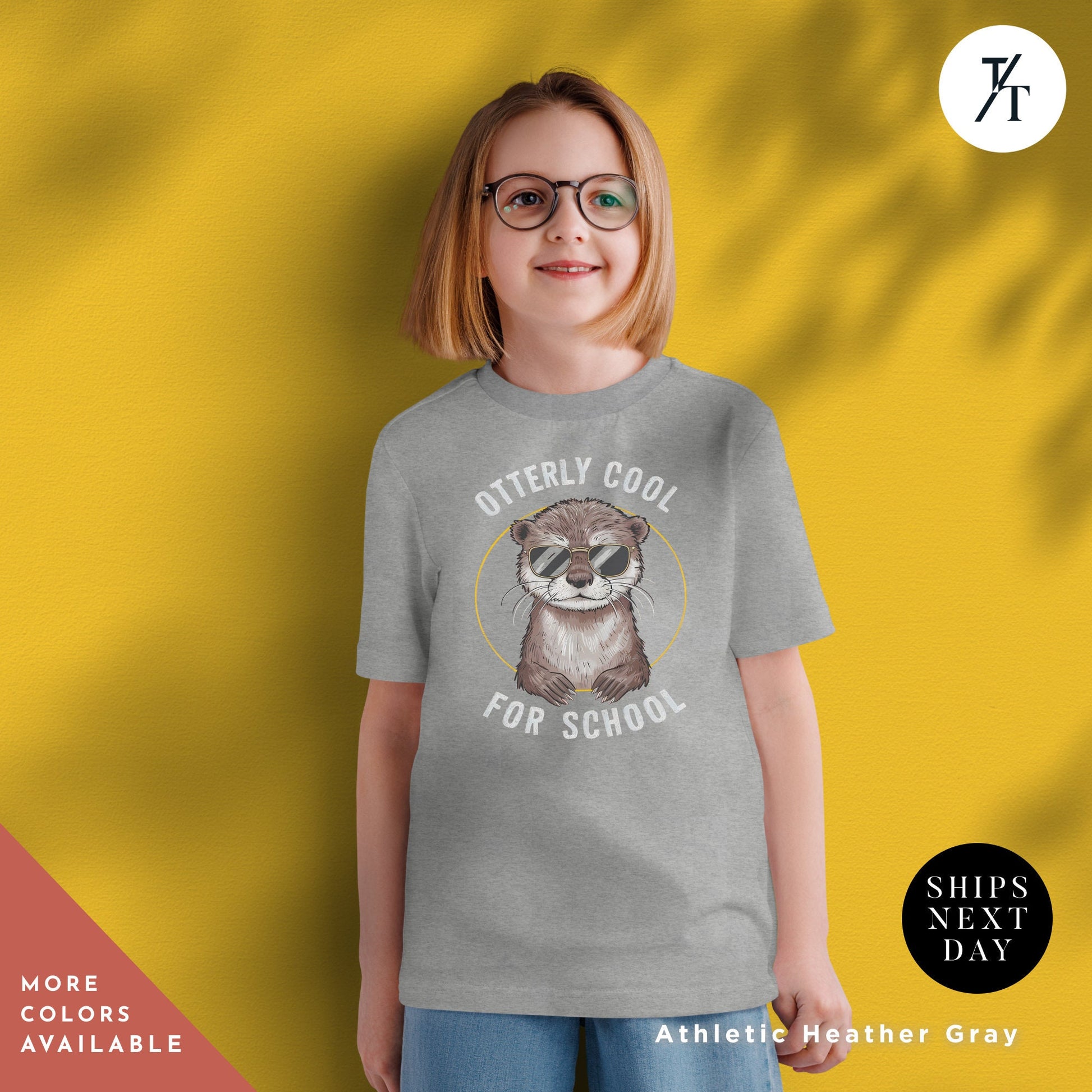 a little girl wearing a t - shirt with a otter on it, Otter shirt kids, Kids Otter T-Shirt, Back To School tee, Otters Gift Kid, Otters Lover Gift, Funny Kid Shirt, Animals tShirt for children