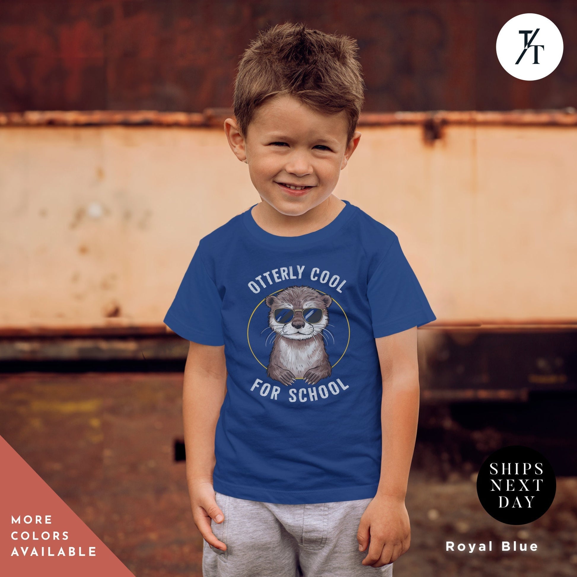 a young boy wearing a blue shirt with a otter on it, Otter shirt kids, Kids Otter T-Shirt, Back To School tee, Otters Gift Kid, Otters Lover Gift, Funny Kid Shirt, Animals tShirt for children