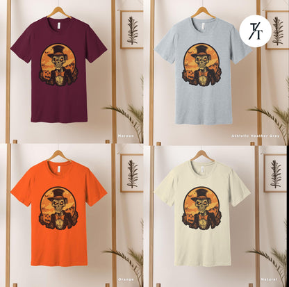 four t - shirts with a picture of a man wearing a top hat, Skeleton Halloween Crewneck Halloween shirt, Vintage Halloween Tee, till death do us part skeleton shirt, Retro Skelly Spooky Season Gift
