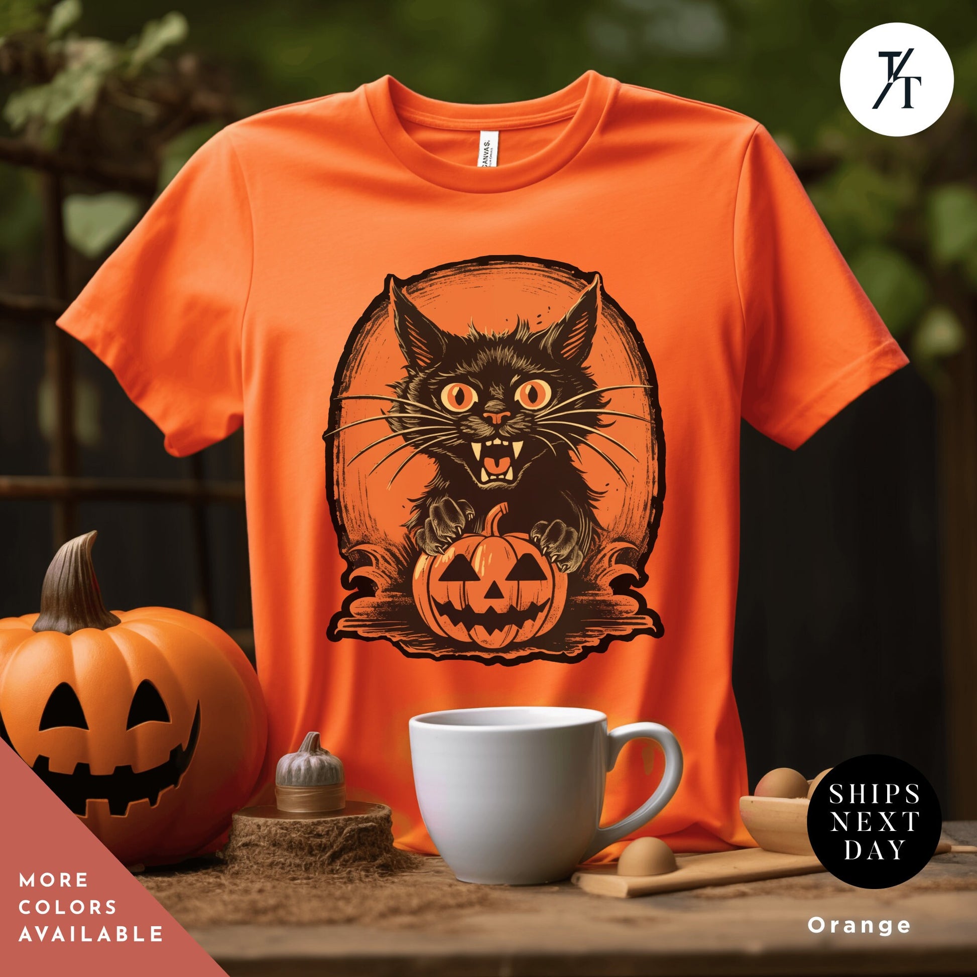 Long live halloween Vintage Scaredy Cat Black Cat Shirt, retro halloween scary zombie cat shirt, spooky season Trick Or Treat halloweenshirt