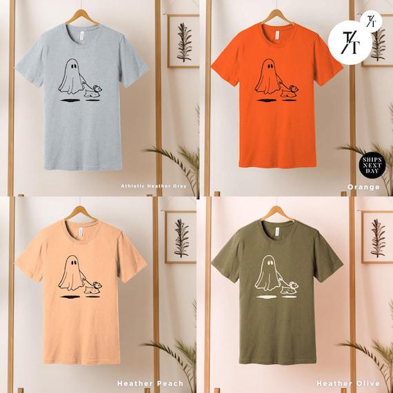 Halloween Dog Shirt, Halloween Dog Ghost, Ghost Walking Dogs Shirt, Spooky Season tee, Cute Dogs Lover Gift, DogMom Fall Spooky tShirt