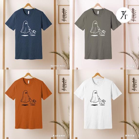 Halloween Dog Shirt, Halloween Dog Ghost, Ghost Walking Dogs Shirt, Spooky Season tee, Cute Dogs Lover Gift, DogMom Fall Spooky tShirt