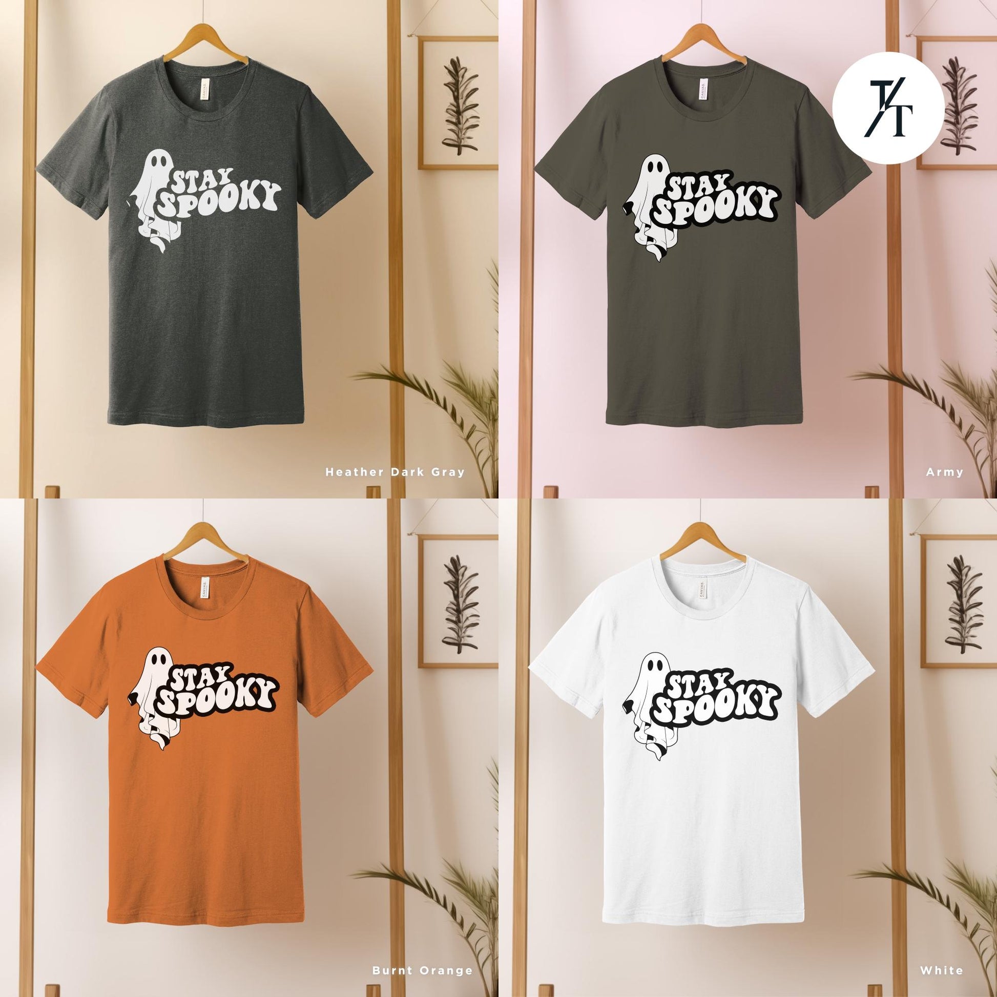 Stay Spooky Shirt, Cute Ghosts Shirt, Retro Halloween Gift Halloween Spooky Season Gift For Her, Vintage Cute Ghosts Tee, Skeleton Hand
