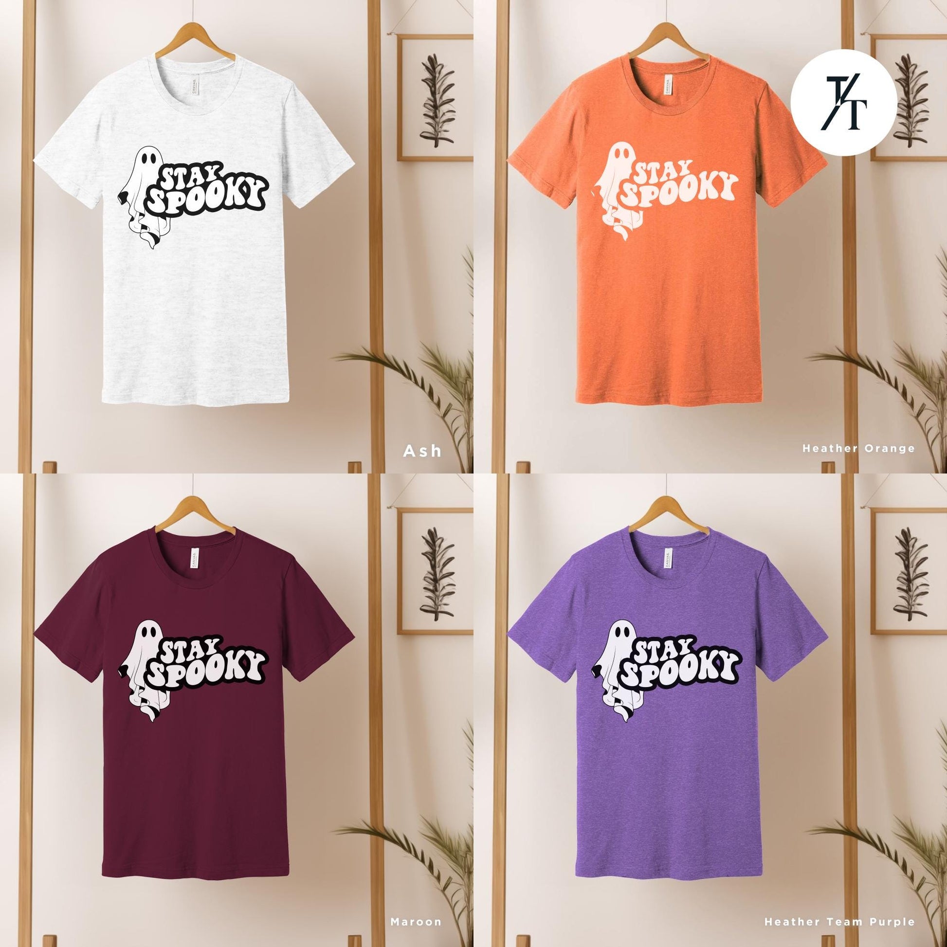 Stay Spooky Shirt, Cute Ghosts Shirt, Retro Halloween Gift Halloween Spooky Season Gift For Her, Vintage Cute Ghosts Tee, Skeleton Hand