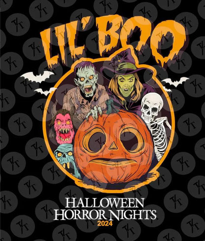 a poster for halloween horror nights, Halloween Horror Nights Crop Lil Boo HHN baby tee, hhn crop tank, rib Universal Scary night, Spooky Halloween Party Tshirt, horror nig