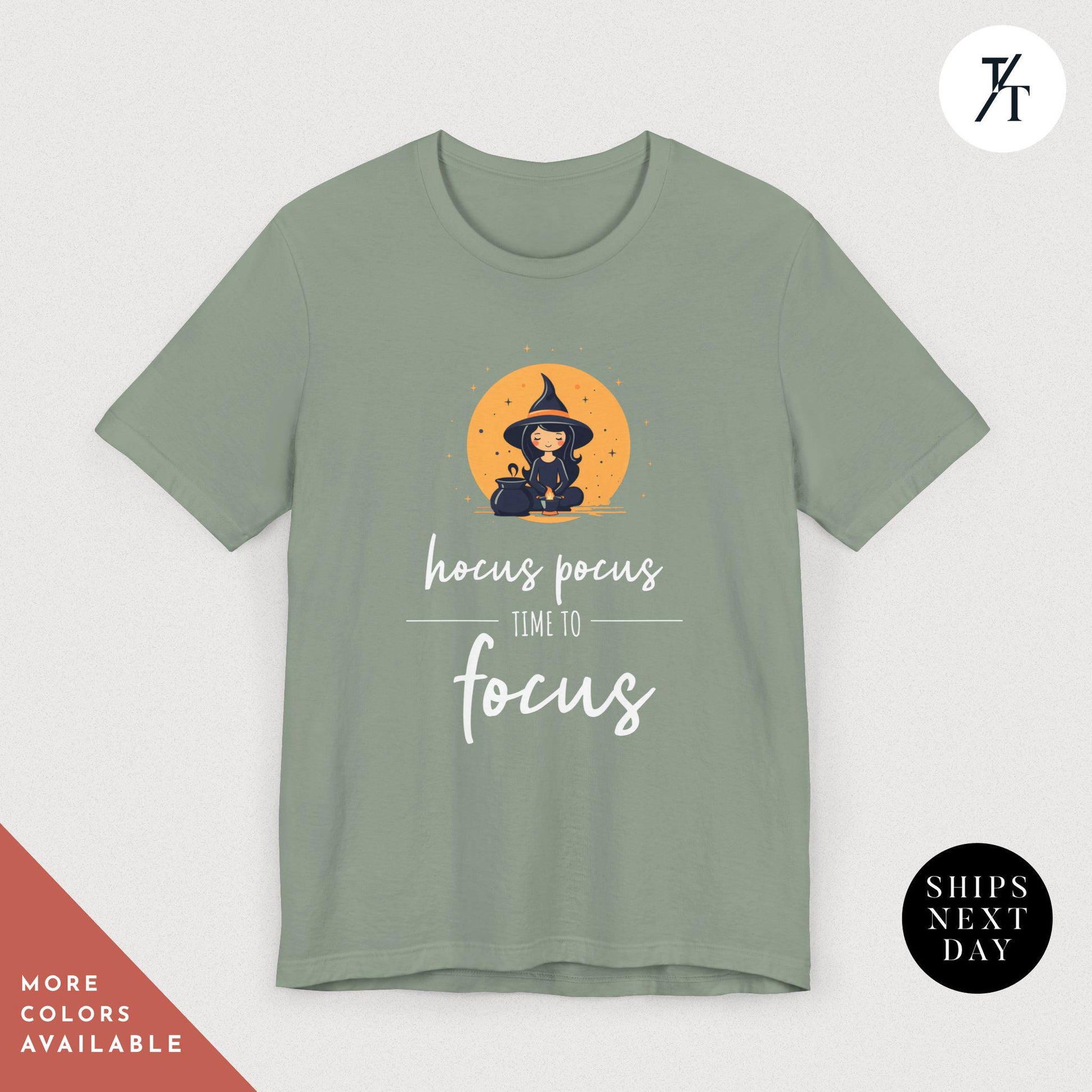 Hocus Pocus Time to Focus Teacher's Halloween Spooky Witch Retro T-Shirt, Cute classroom shirt, Fall Women's Vintage Graphic Tee