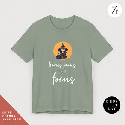 Hocus Pocus Time to Focus Teacher's Halloween Spooky Witch Retro T-Shirt, Cute classroom shirt, Fall Women's Vintage Graphic Tee