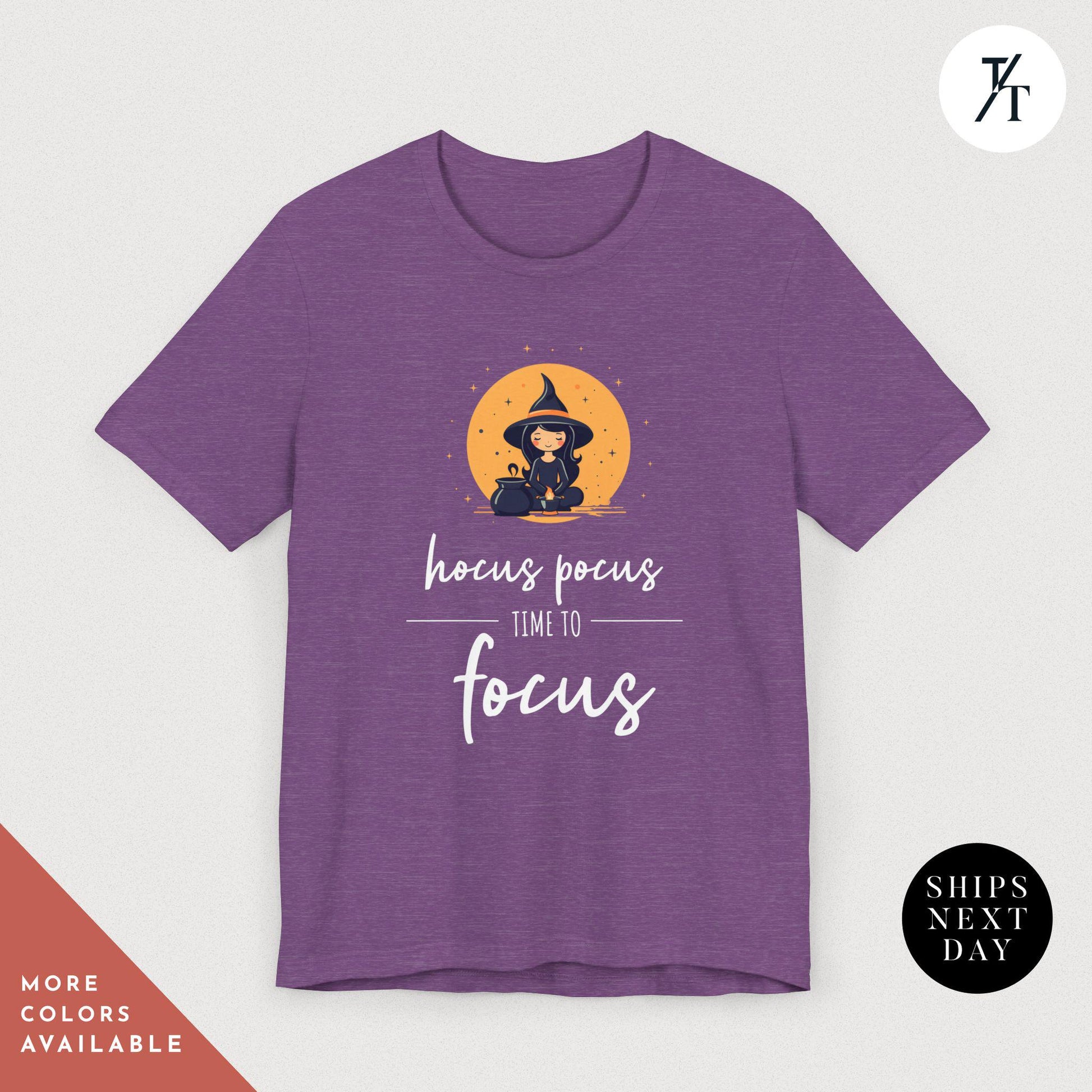 Hocus Pocus Time to Focus Teacher's Halloween Spooky Witch Retro T-Shirt, Cute classroom shirt, Fall Women's Vintage Graphic Tee