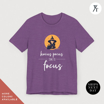 Hocus Pocus Time to Focus Teacher's Halloween Spooky Witch Retro T-Shirt, Cute classroom shirt, Fall Women's Vintage Graphic Tee