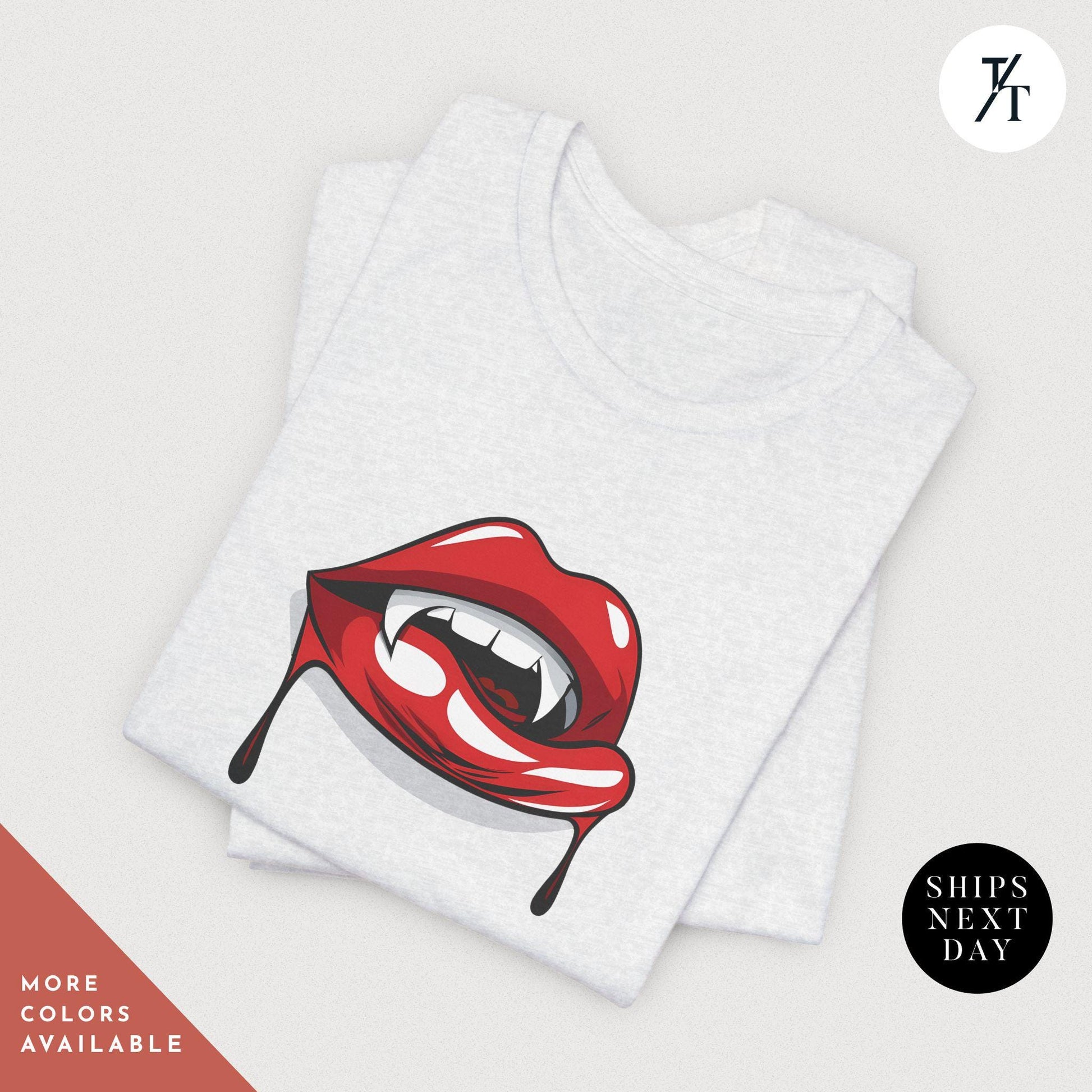 Halloween Vampire Lips Shirt, Vampire Fangs Shirt, Vampires Halloween Party Tee Vampires Shirts, Spooky Season Tee, Trick Or Treat tshirt