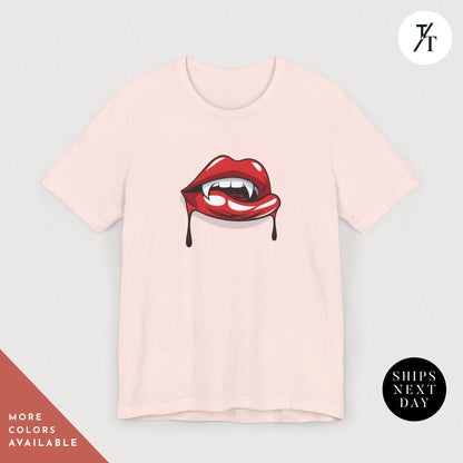 Halloween Vampire Lips Shirt, Vampire Fangs Shirt, Vampires Halloween Party Tee Vampires Shirts, Spooky Season Tee, Trick Or Treat tshirt