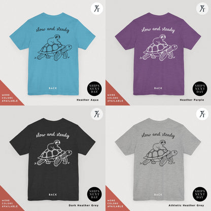 a group of t - shirts with different designs on them,  a picture of a sloth riding a turtle on it, Sloth Riding Turtle Shirt, Sloth Lover Gift, Vintage Retro Shirt Running Shirt, Funny Animal Lover Tee, Slow and Steady Cute Tortoise Shirt