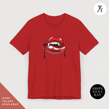 Halloween Vampire Lips Shirt, Vampire Fangs Shirt, Vampires Halloween Party Tee Vampires Shirts, Spooky Season Tee, Trick Or Treat tshirt