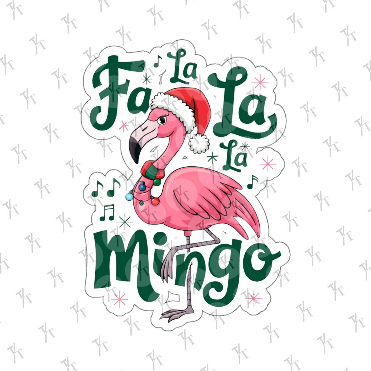 a pink flamingo wearing a santa claus hat, Christmas flamingo christmas tree lights flamingo sticker package, Packaging Stickers, Tropical Sticker, Coastal Xmas, Flamingos Stickers