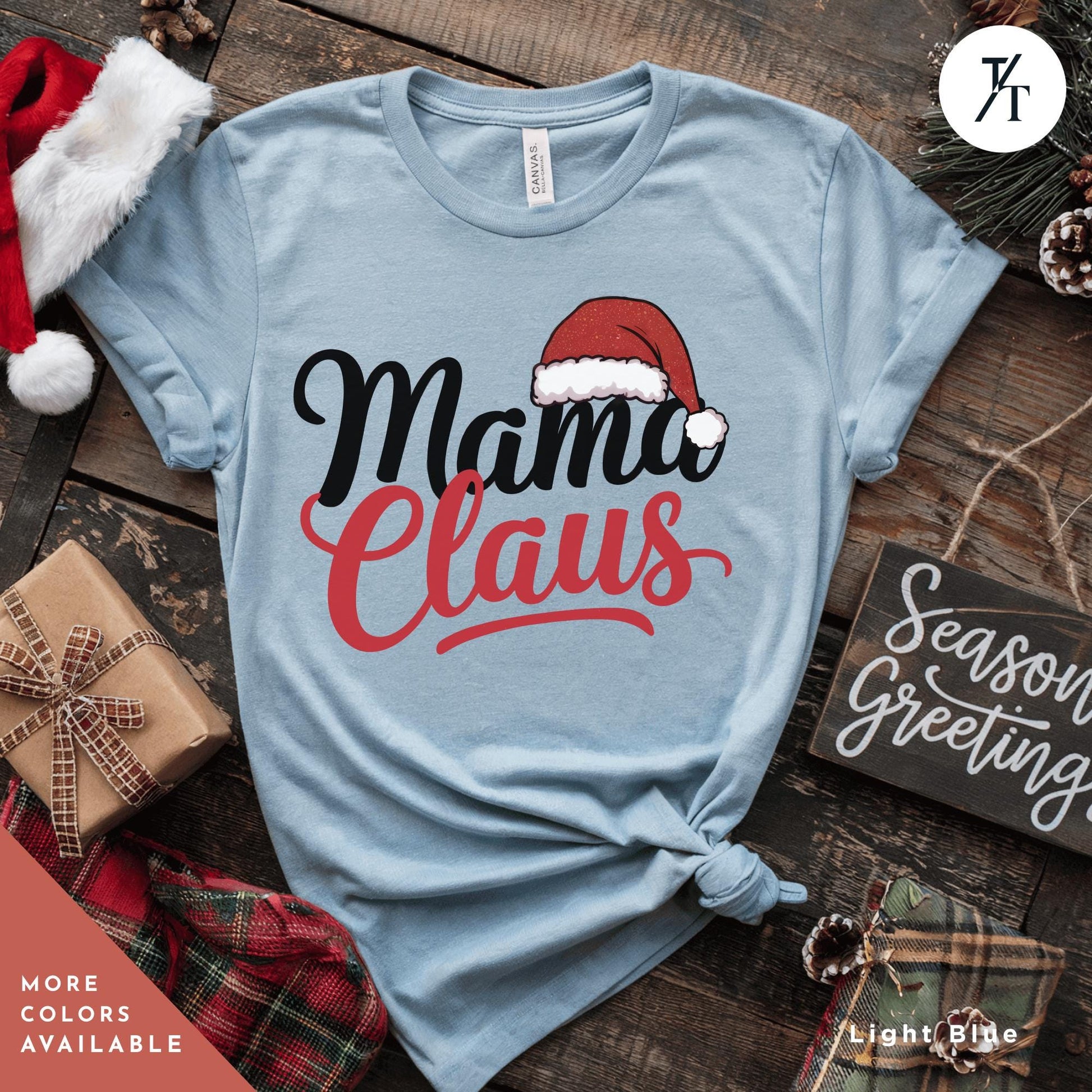 a t - shirt that says mama claus with a santa hat on it, Mama Claus Shirt, Retro Christmas Coquette Merry Mama Christmas Mama Shirt Social Club shirts, Pink Xmas, Funny Xmas Mom shirts, Holiday Mom