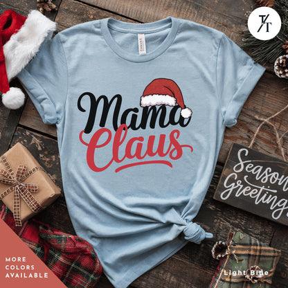 a t - shirt that says mama claus with a santa hat on it, Mama Claus Shirt, Retro Christmas Coquette Merry Mama Christmas Mama Shirt Social Club shirts, Pink Xmas, Funny Xmas Mom shirts, Holiday Mom