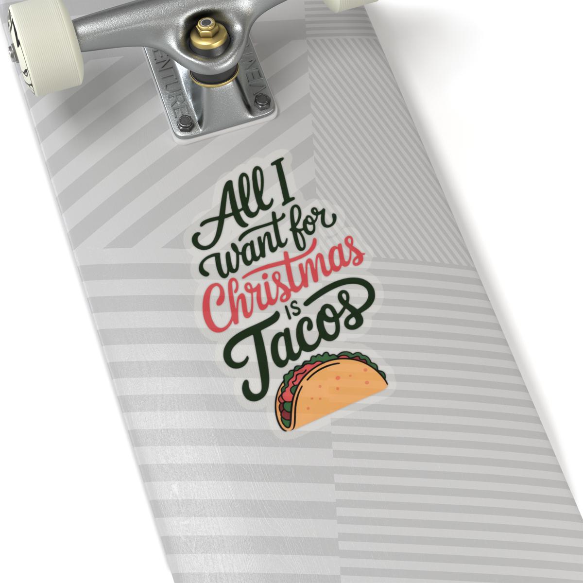 christmas taco sticker, Stocking Stuffer, Water Bottle Sticker, Taco Lover Gift, Food Stickers, Christmas Gift Idea, Tacos Stickers
