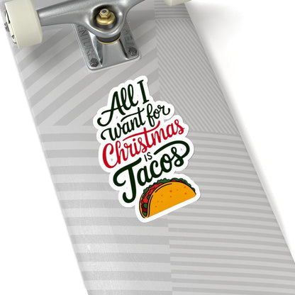 christmas taco sticker, Stocking Stuffer, Water Bottle Sticker, Taco Lover Gift, Food Stickers, Christmas Gift Idea, Tacos Stickers