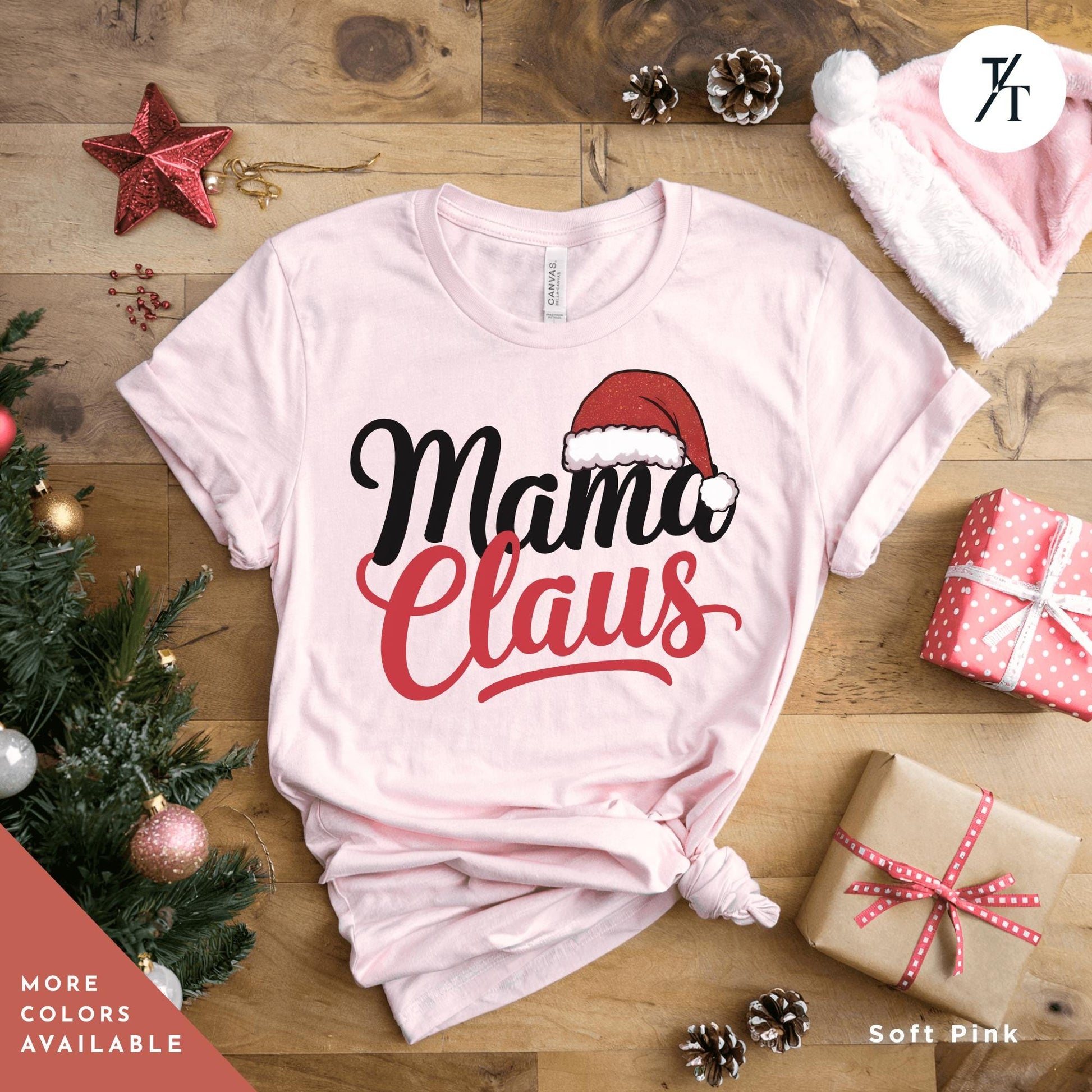 a t - shirt that says mama claus with a santa hat on it, Mama Claus Shirt, Retro Christmas Coquette Merry Mama Christmas Mama Shirt Social Club shirts, Pink Xmas, Funny Xmas Mom shirts, Holiday Mom