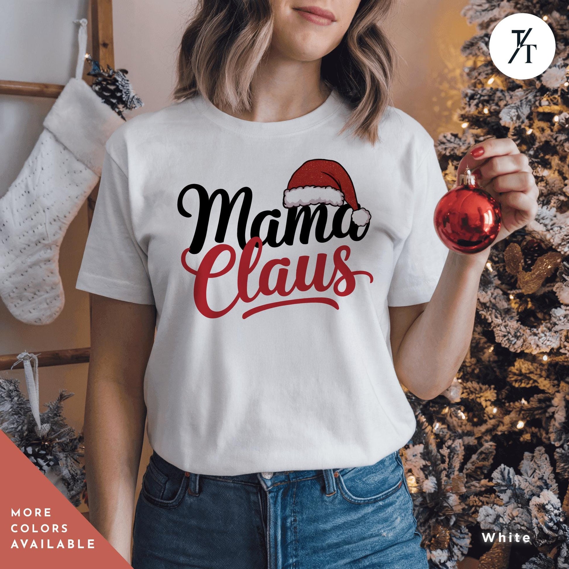 a woman wearing a t - shirt that says mama claus, Mama Claus Shirt, Retro Christmas Coquette Merry Mama Christmas Mama Shirt Social Club shirts, Pink Xmas, Funny Xmas Mom shirts, Holiday Mom